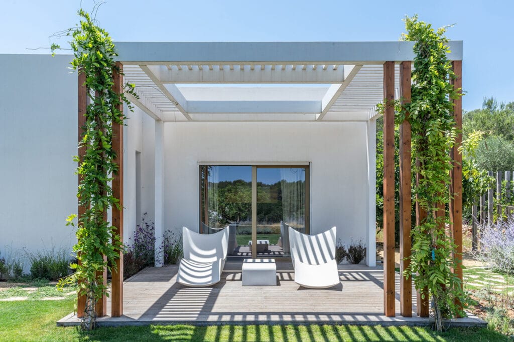 Terravita Ibiza Landscape Design Architecture Can Tanca Zero Carbon House Pergola Deck 3
