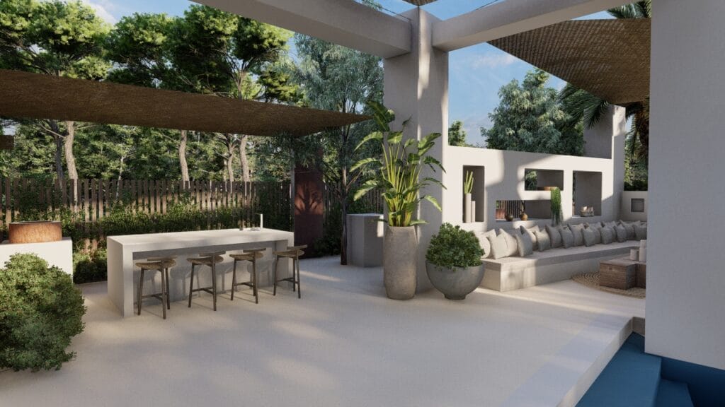 Terravita Ibiza Landscape Design Architecture Can Mar Outdoor Living Dining Area
